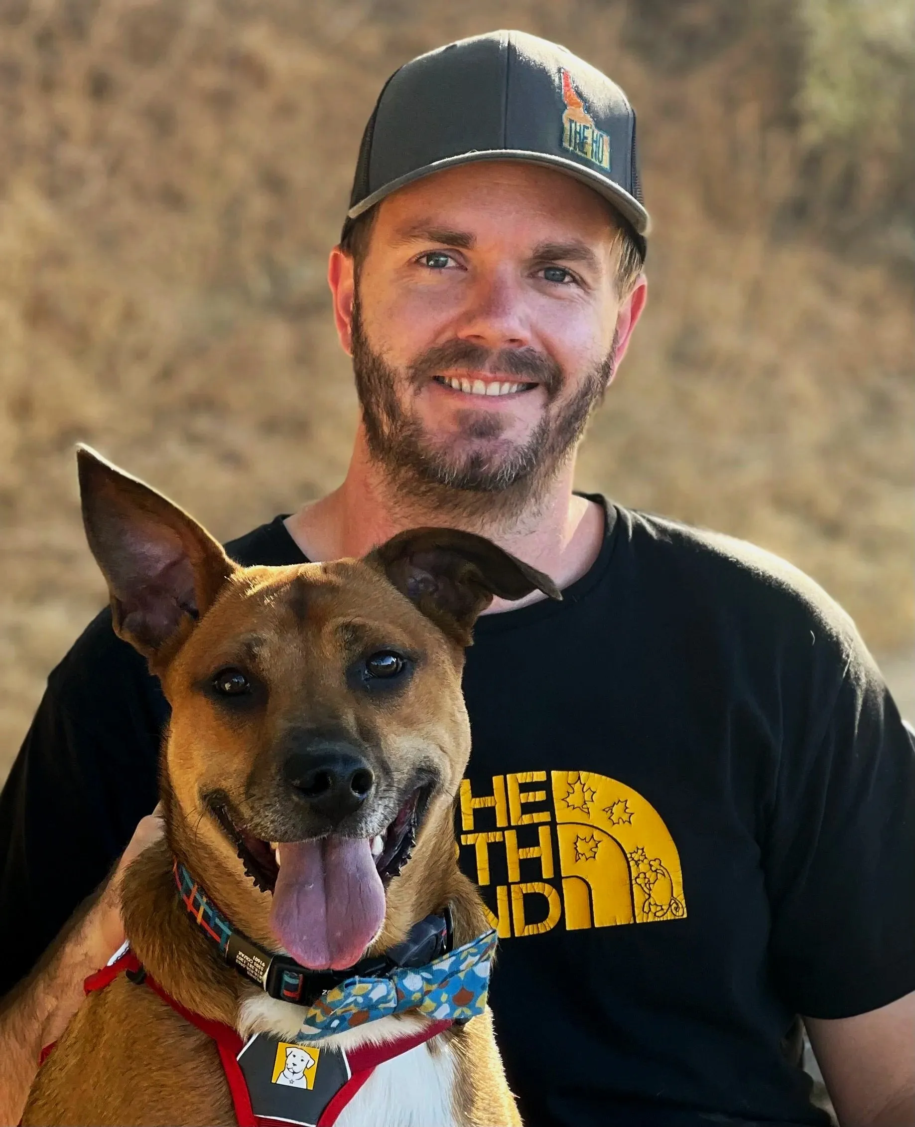 Alex Exline with his dog